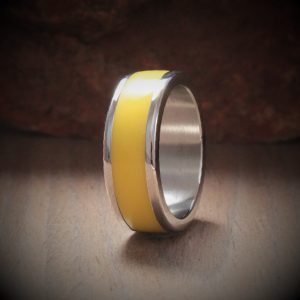 Forsythia Acrylic Stone Inlay Ring