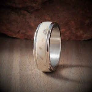 Fossil Acrylic Stone Inlay Ring