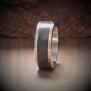 Iron Acrylic Stone Inlay Ring