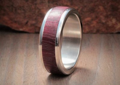 Purpleheart Wood Inlay Ring