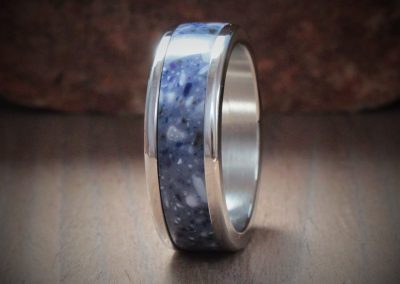 Sea Blue Acrylic Stone Inlay Ring