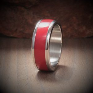 Blast Red Acrylic Stone Inlay Ring