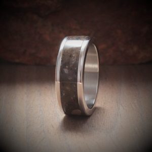 Cocoa Brown Acrylic Stone Inlay Ring