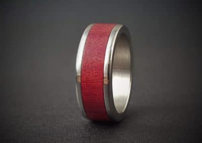 Red Ivory Wood Ring Inlay
