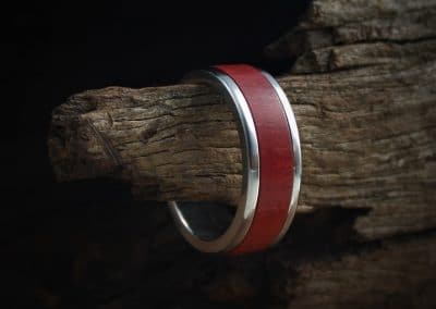 Red Ivory Wood Ring Inlay