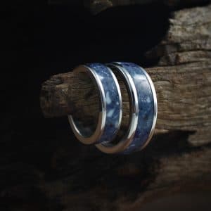 Sea Blue Acrylic Stone Inlay Ring