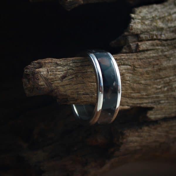 Zebra Stone Acrylic Stone Inlay Ring